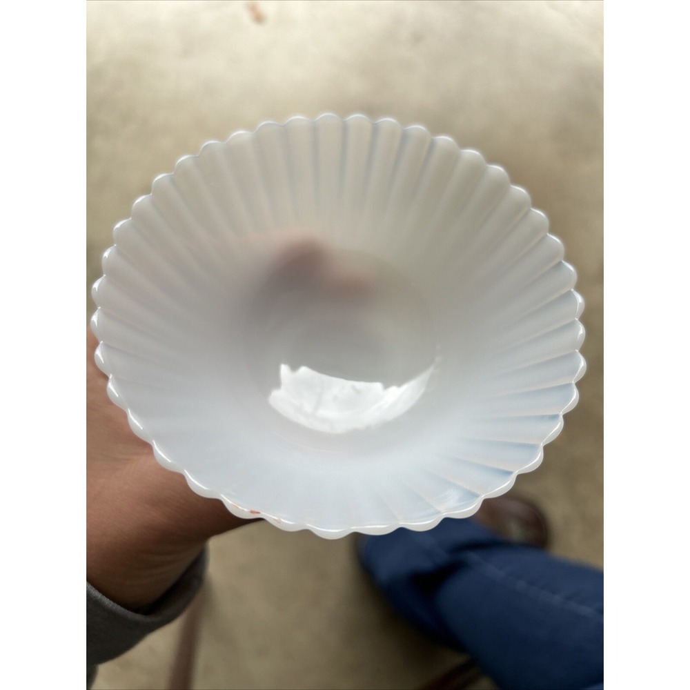 Vintage MacBeth-Evans Monax Petalware White Milk Glass 3 Piece set - Picture 5 of 16